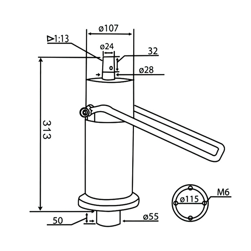Bomba hidráulica de cadeira de salão de alta qualidade (DA-10-01)