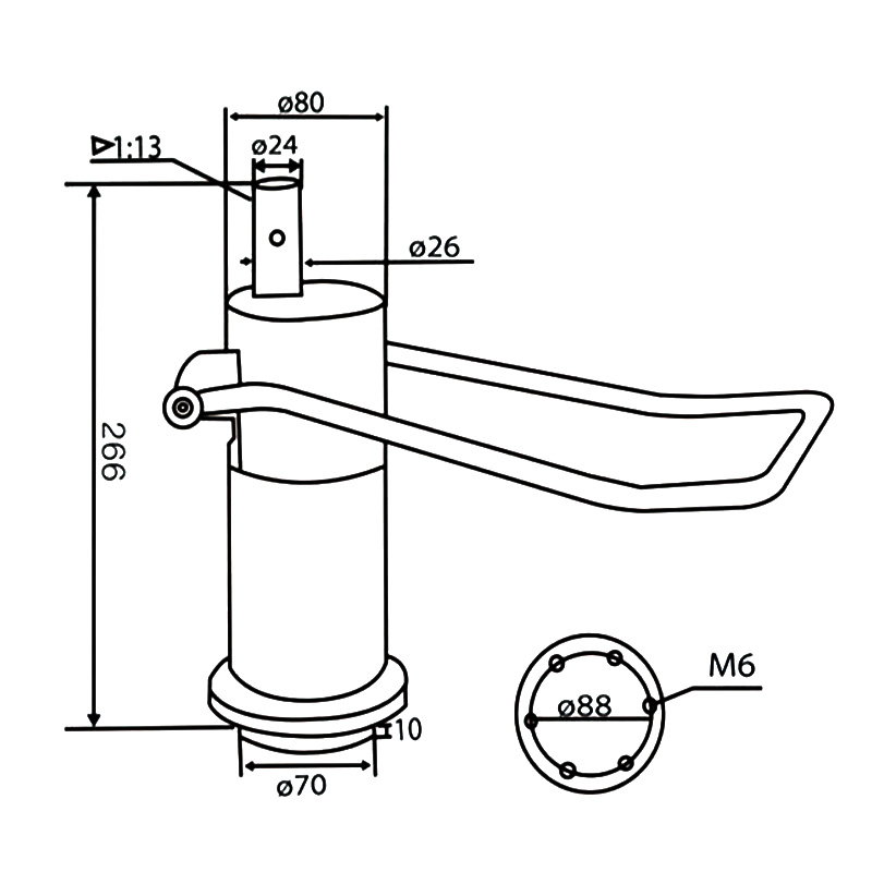 Bomba Hidráulica Curta Cadeira de Corte de Cabelo (DA-18)
